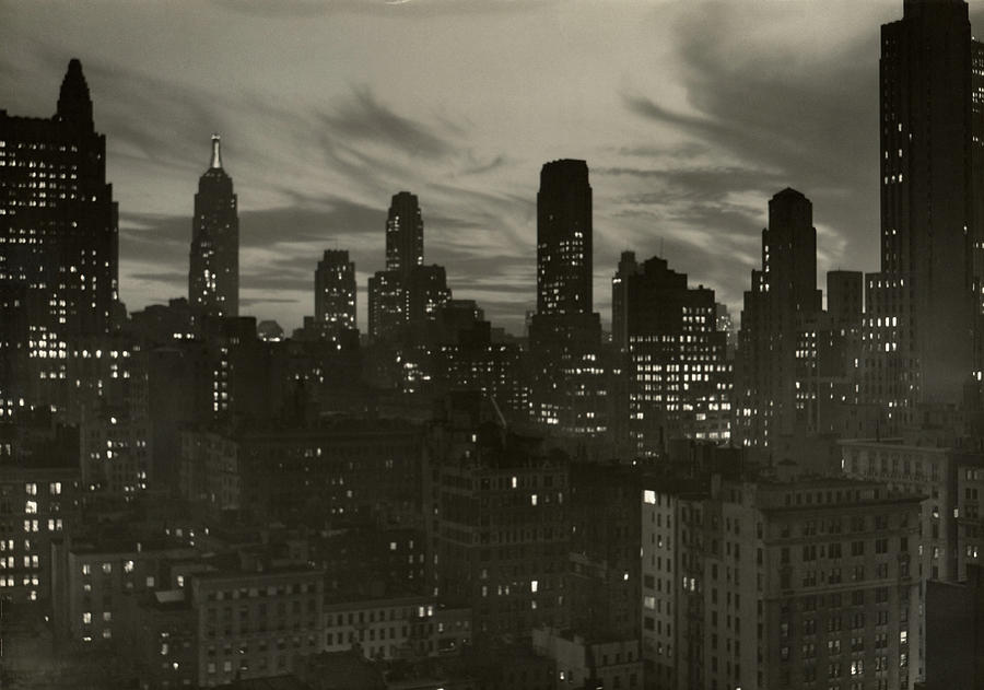 Manhattan Skyline At Night, Nyc Photograph by George Marks