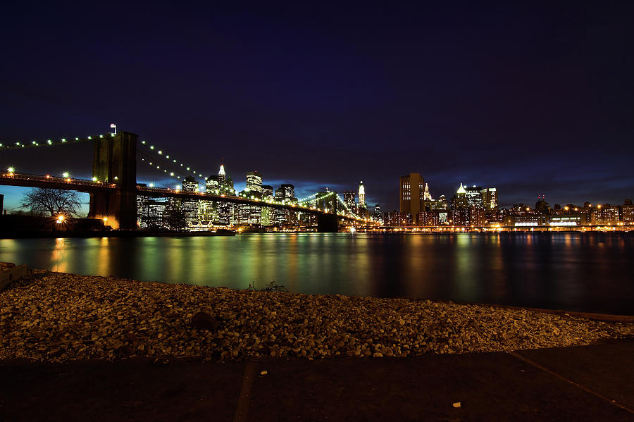 Manhattan Skyline At Night Photograph by Sx70