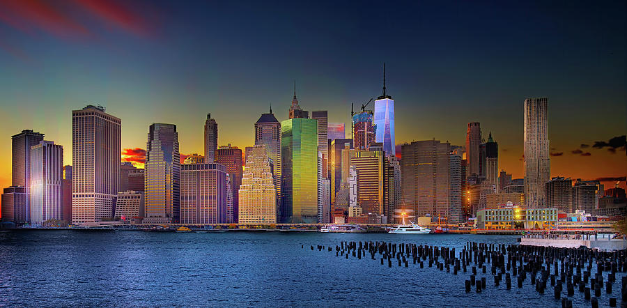 Manhattan Skyline Sunset Photograph by Mark Andrew Thomas