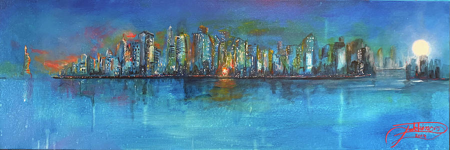 Manhattan Twilight  Painting by Jack Diamond