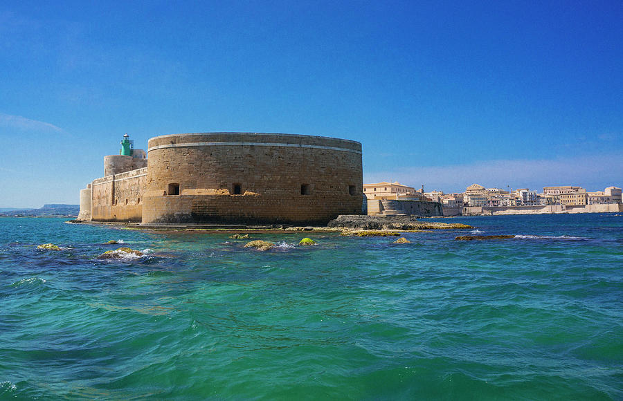 Maniace Castle, Mediterranean Sea Digital Art by Johanna Huber