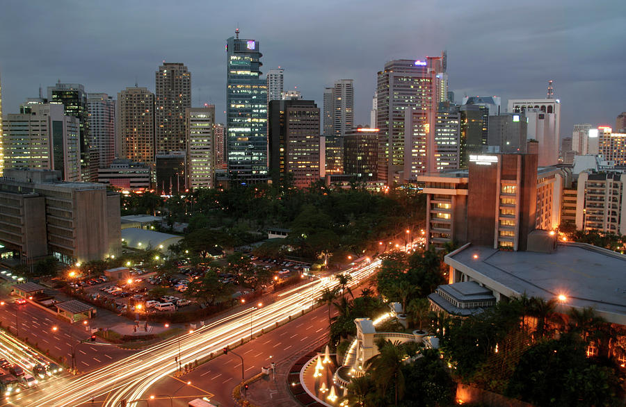 Rush Hour Movie Photograph - Manila At Night by Brettcharlton