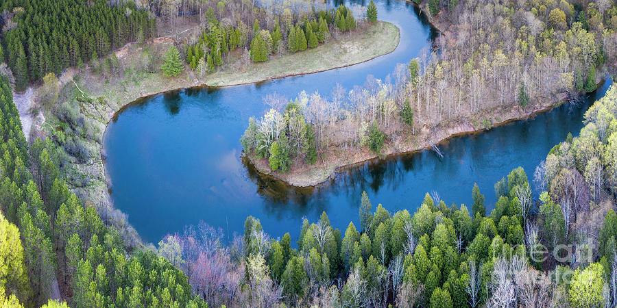 Manistee River Photograph - Manistee River Bend From Above by Twenty Two North Photography Manistee River Photograph - Manistee River Bend From Above by Twenty Two North Photography