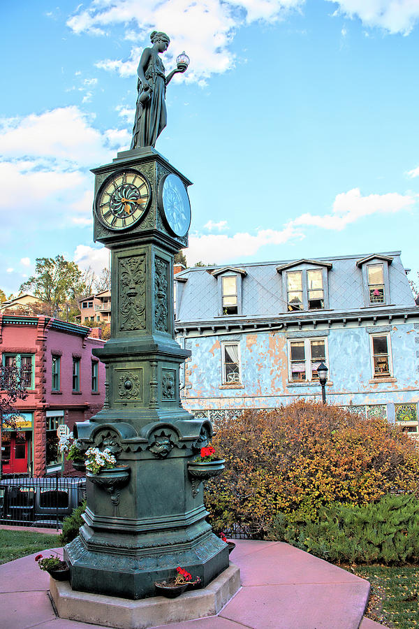 Manitou Springs Wheeler Clock Photograph by Kristia Adams