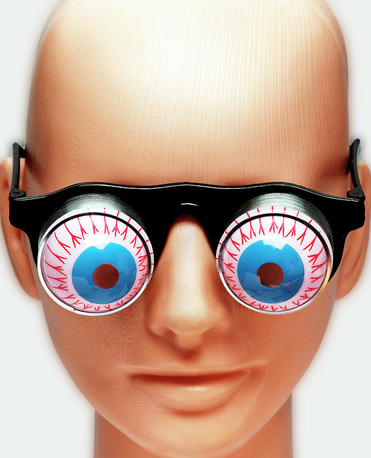 Goggle Drawing - Mannequin Wearing Bloodshot Eyeglasses by CSA Images