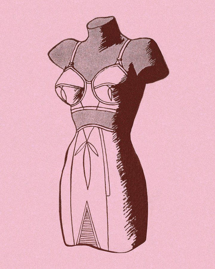 Vintage Drawing - Mannequin Wearing Bra and Girdle by CSA Images