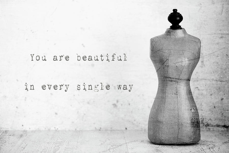 Still Life Photograph - Mannequin With Quote by Tom Quartermaine