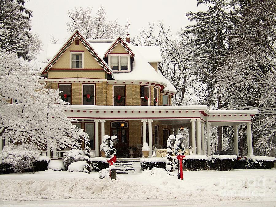 Snow Coved With Mansion