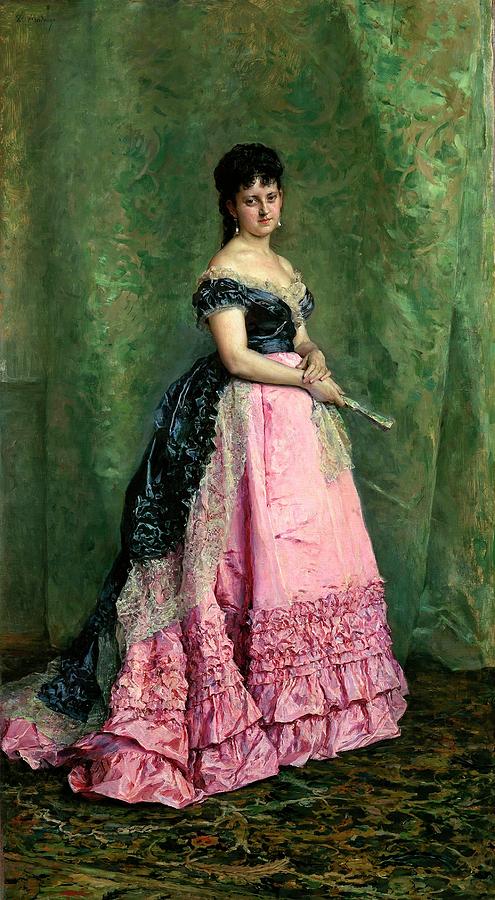 Manuela de Errazu, ca. 1875, Spanish School, Oil on canvas, 11... Painting by Raimundo de Madrazo y Garreta -1841-1920-
