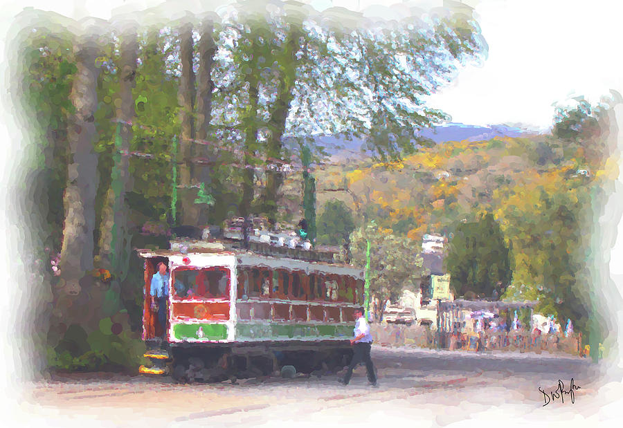 Manx Electric Railway Mountain Tram Leaves Laxey by Digital Painting Manx Electric Railway Mountain Tram Leaves Laxey by Digital Painting