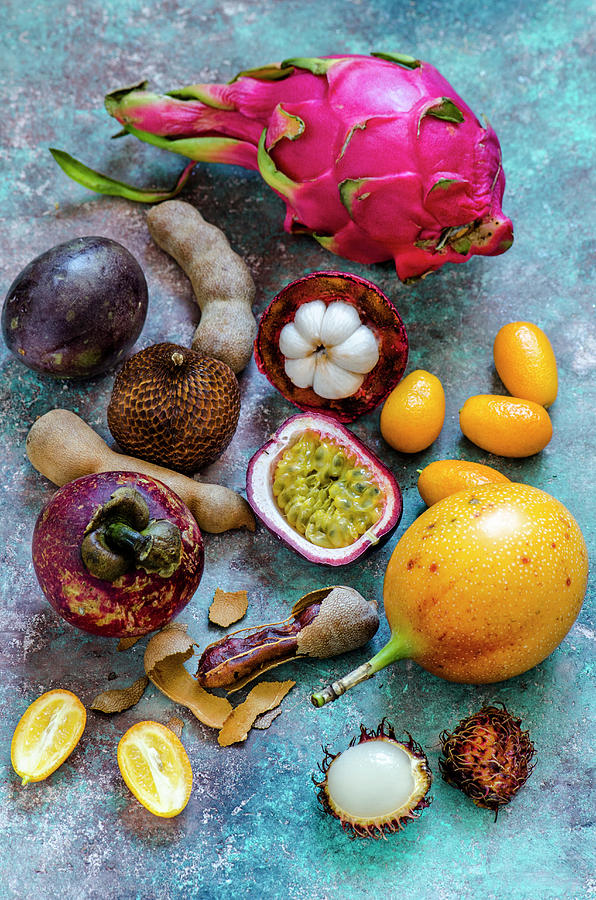 Many Beautifull Exotic Fruits Photograph by Gorobina
