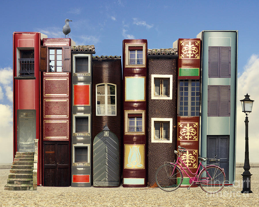 Door Digital Art - Many Books With Windows Doors Lamps by Valentina Photos Door Digital Art - Many Books With Windows Doors Lamps by Valentina Photos