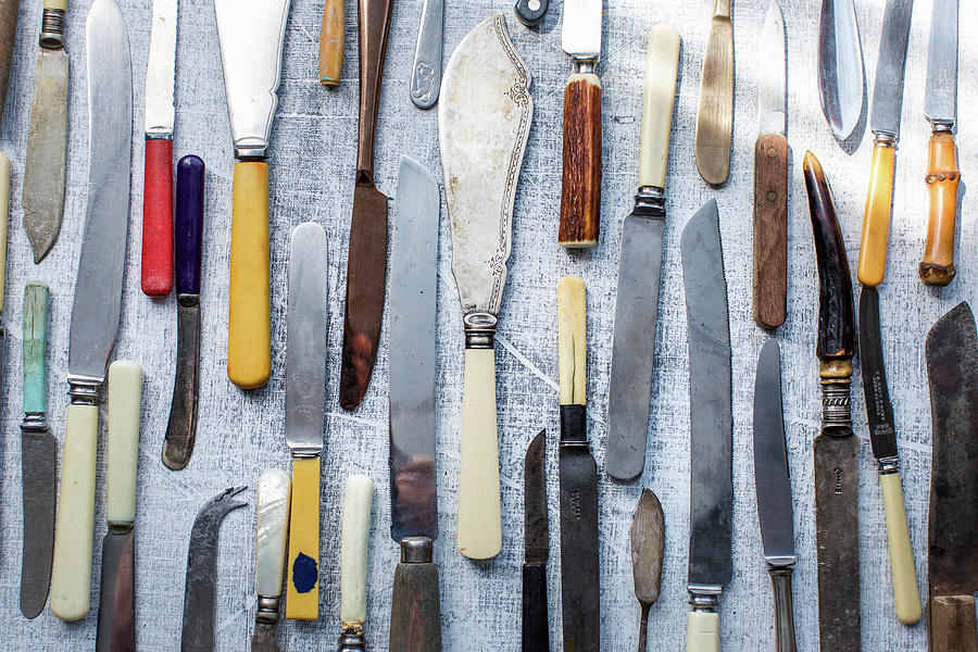 Many Different Old Knives Photograph by Lara Jane Thorpe