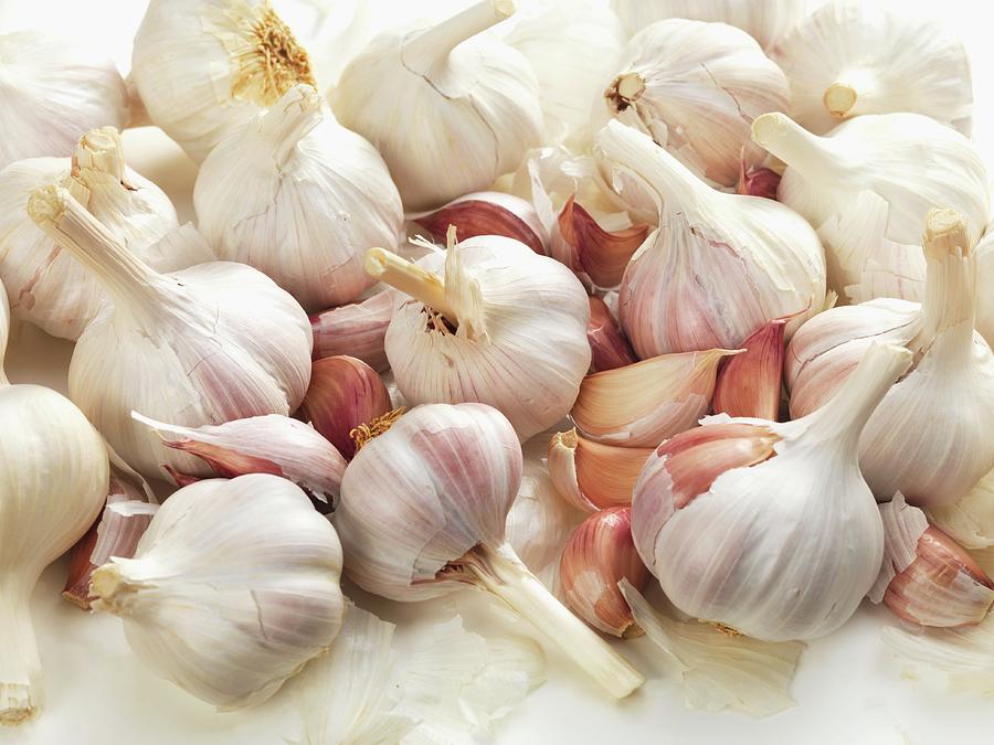 Many Fresh Garlic Bulbs Photograph by Robert Morris