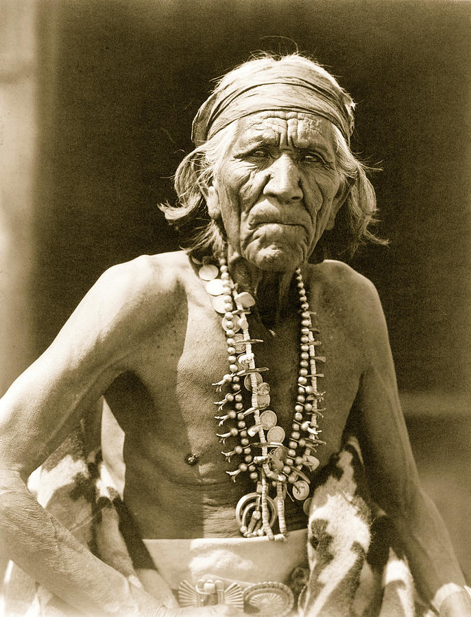 Many Goats, Navajo Indian, half-length portrait, seated, facing ...