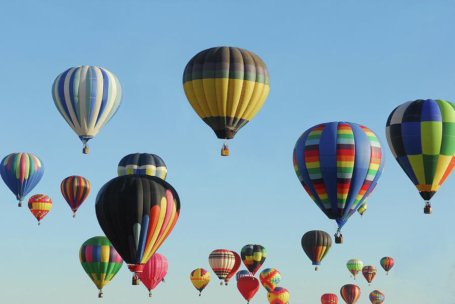Many Multicolored Hot Air Balloons In Photograph by Sjlayne