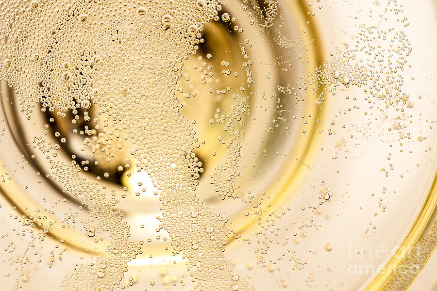 Small Photograph - Many Tiny Bubbles In A Champagne Glass by Unpict