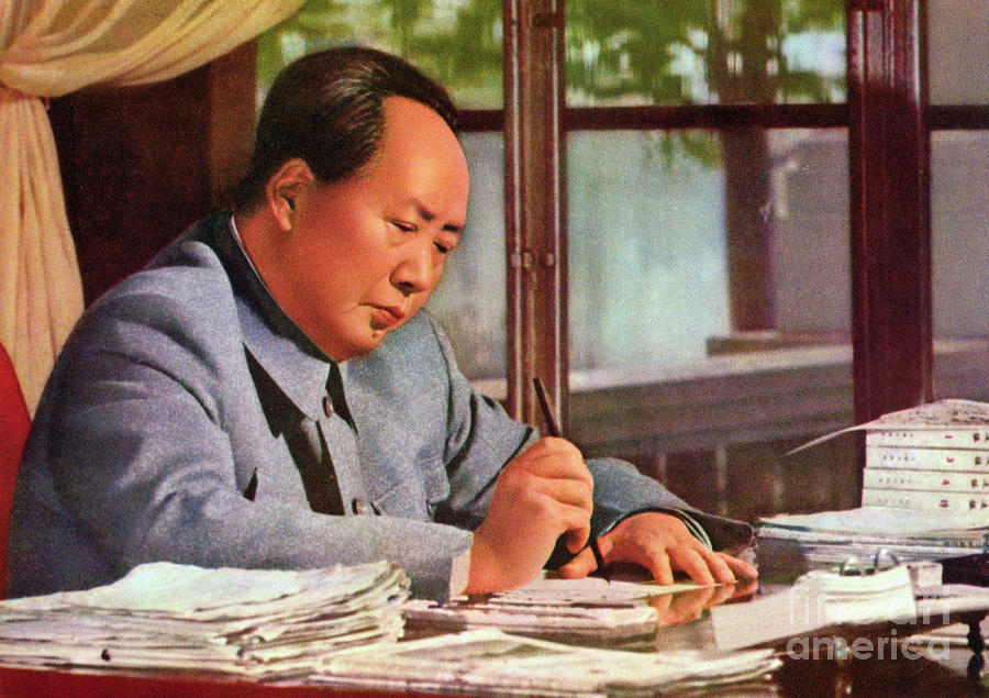 Mao Tse-tung At His Desk Photograph by Bettmann