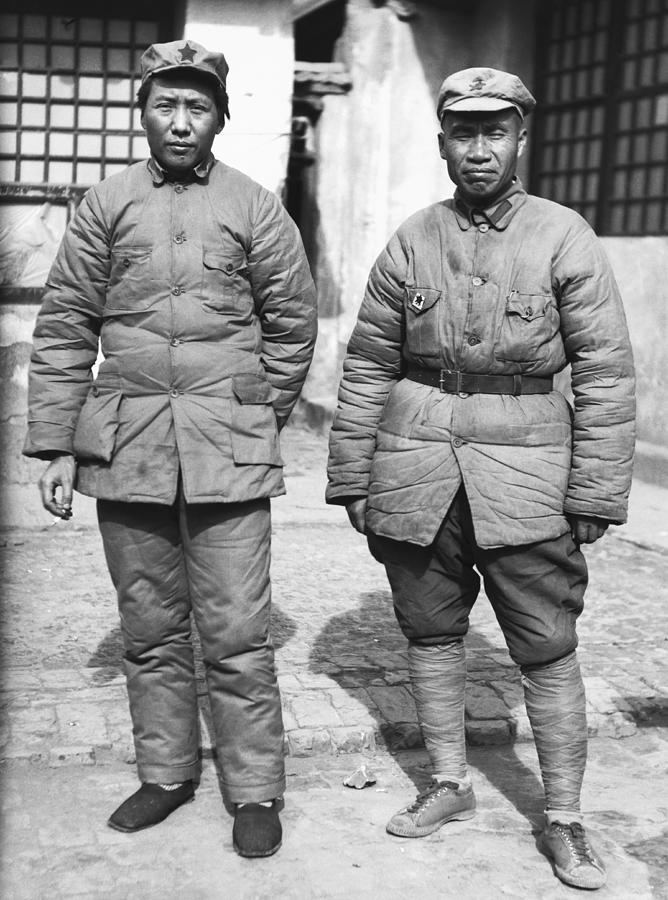 Mao Zedong And Zhu De Portrait Photograph by Michael Ochs Archives
