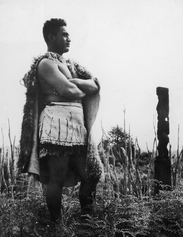 Maori Man Photograph by Fox Photos
