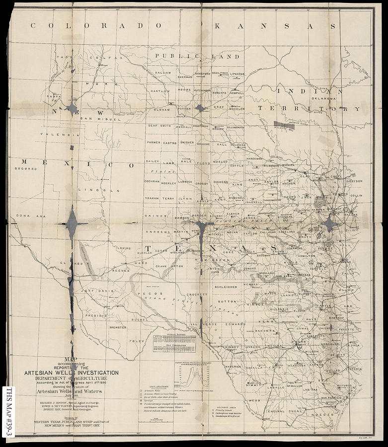 Map accompanying report on artesian wells investigation, agriculture ...