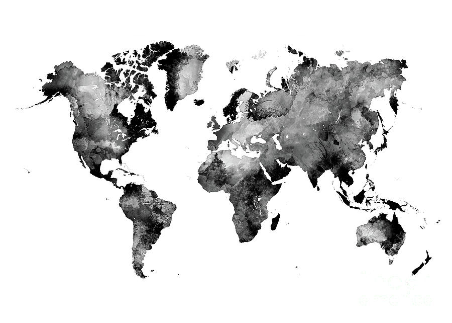 Map Black And White Digital Art