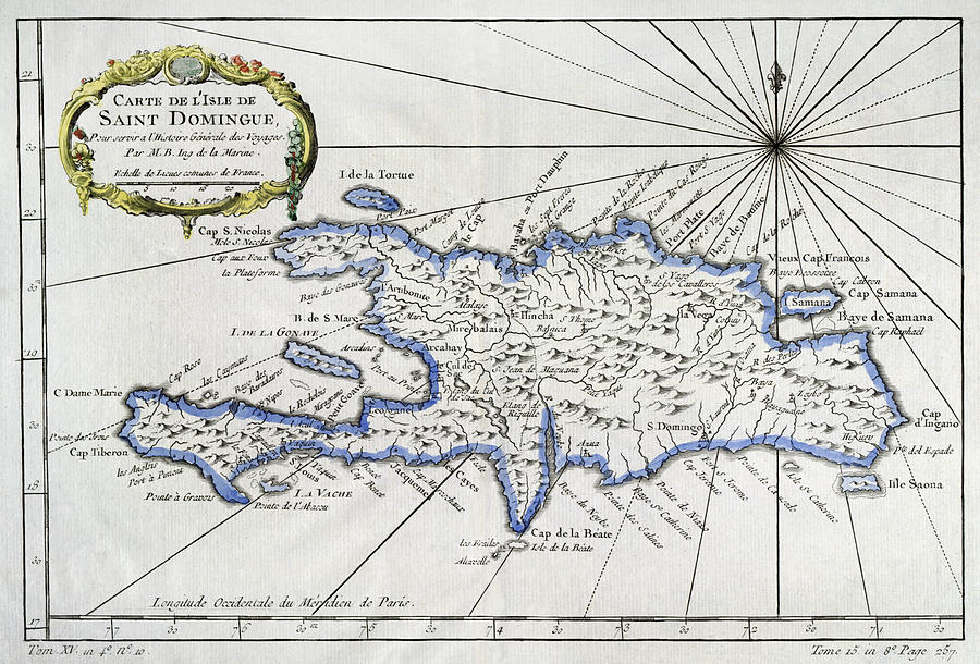 Map: Hispaniola, 1750 Painting by Granger