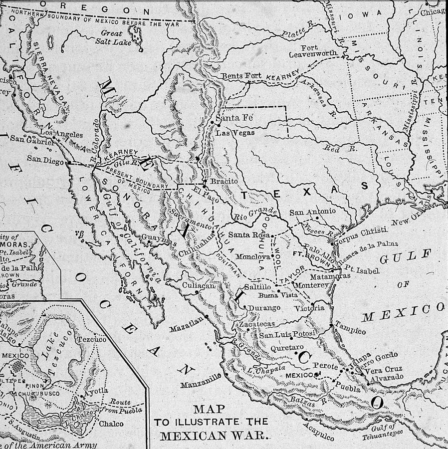Map Illustrating Mexican-american War Photograph by Kean Collection