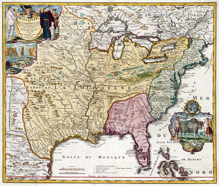 Map: North America, 1687 Painting by Johann Baptist Homann - Fine Art ...