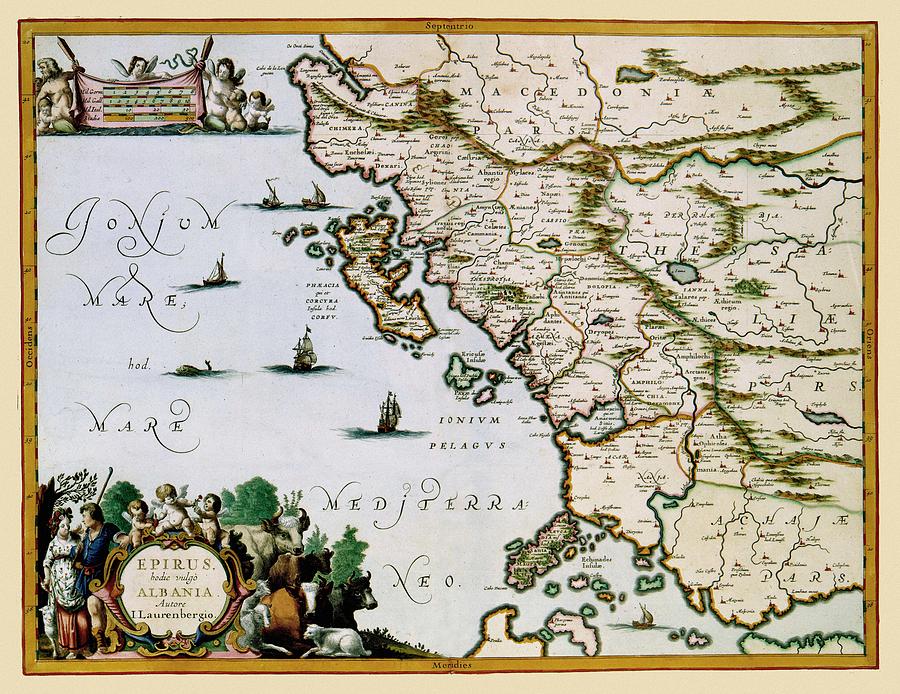 Map Of Albania 1654 Photograph by Andrew Fare