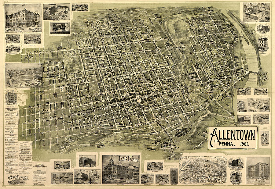 Map Of Allentown 1901 Photograph by Andrew Fare