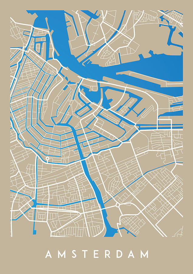Map of Amsterdam Digital Art by Mike Taylor