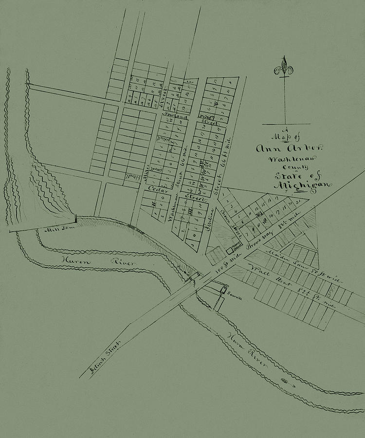 Map Of Ann Arbor 1832 Photograph by Andrew Fare