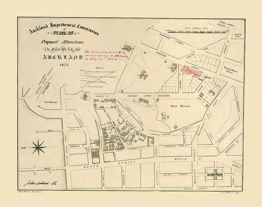 Map Of Auckland 1873 Photograph by Andrew Fare