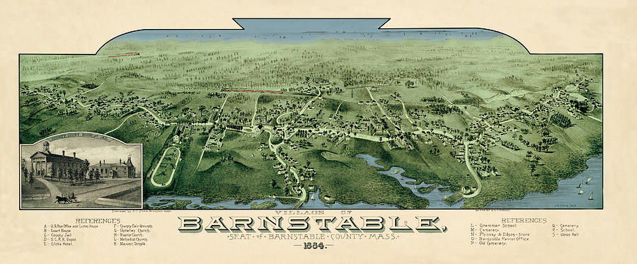 Map Of Barnstable 1884 Photograph by Andrew Fare