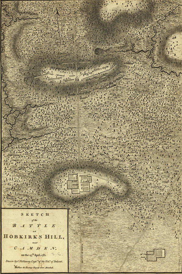 Map of battle of Camden, 1781 Photograph by Steve Estvanik