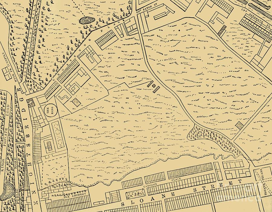 Map Of Belgravia Drawing by Print Collector