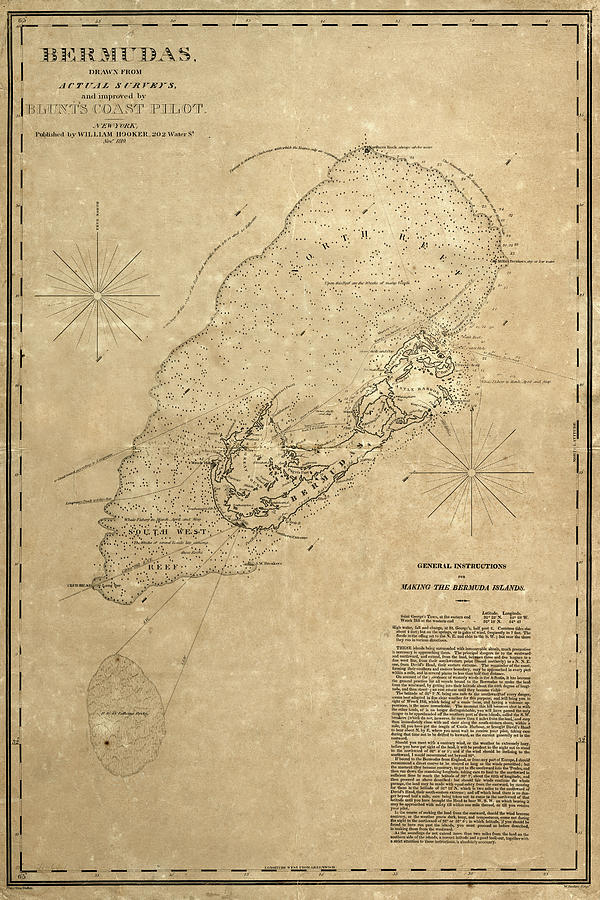Map Of Bermuda 1819 Photograph by Andrew Fare