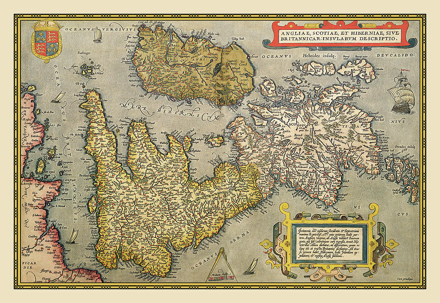 Map of Britian and Ireland Painting by A. Ortelius - Fine Art America