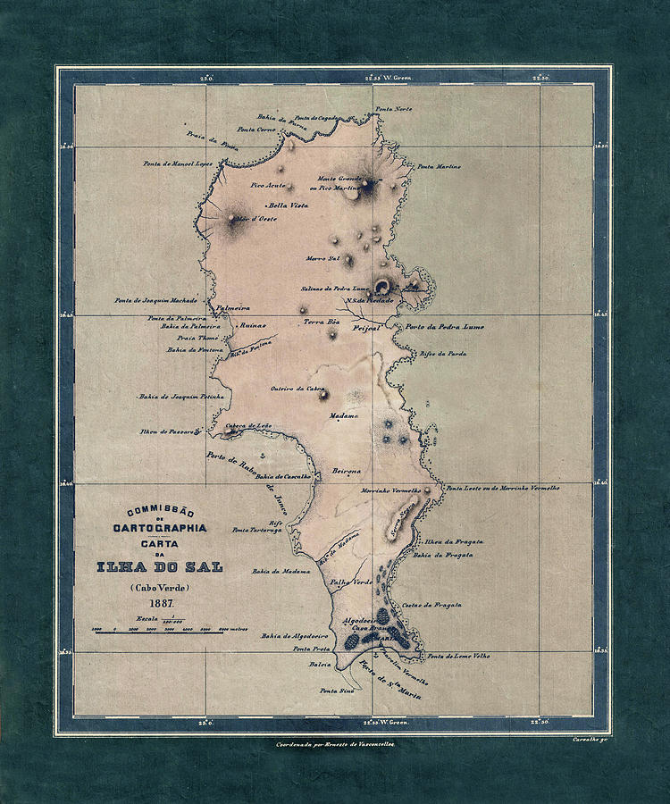Map Of Cape Verde 1887 Photograph by Andrew Fare