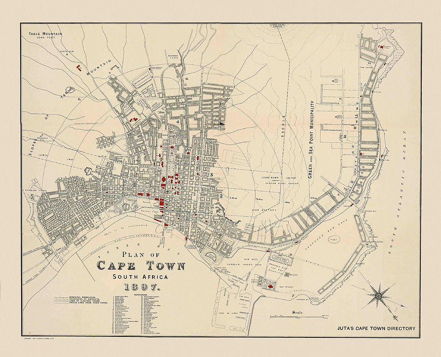 Map Of Capetown 1897 Photograph by Andrew Fare