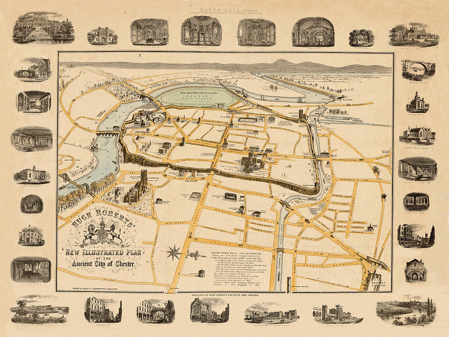 Map Of Chester 1860 Photograph by Andrew Fare