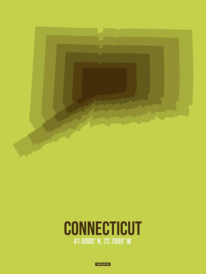 Connecticut Map Digital Art - Map of Connecticut 2 by Naxart Studio