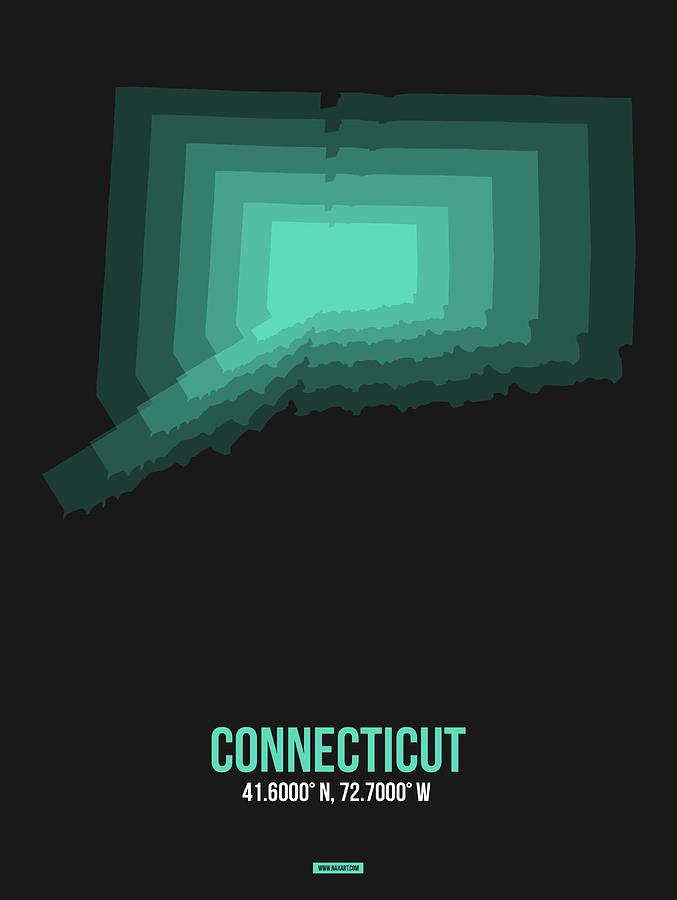 Connecticut Map Digital Art - Map of Connecticut 3 by Naxart Studio