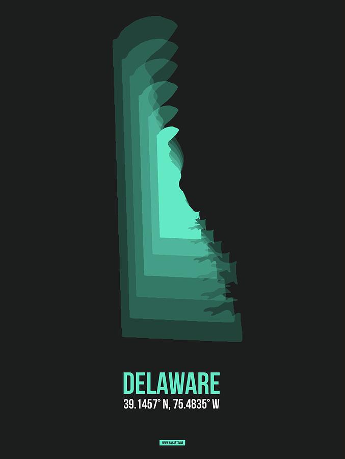 Map Digital Art - Map of Delaware 1 by Naxart Studio