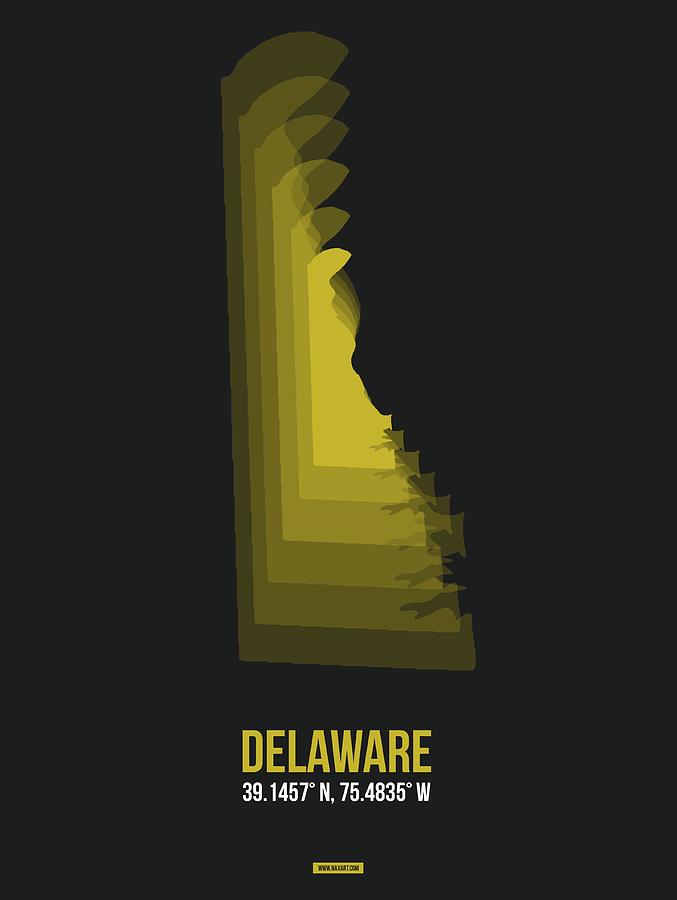Map Digital Art - Map of Delaware 3 by Naxart Studio