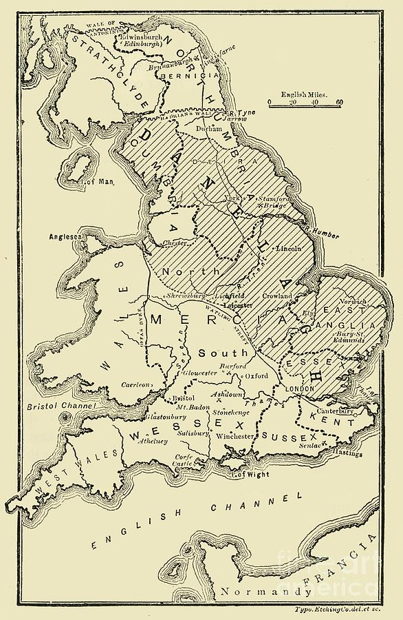 Map Of England Drawing by Print Collector