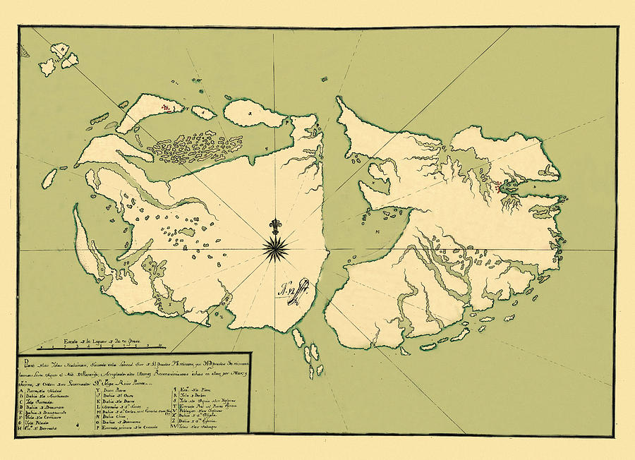 Map Of Falkland Islands 1700 Photograph by Andrew Fare