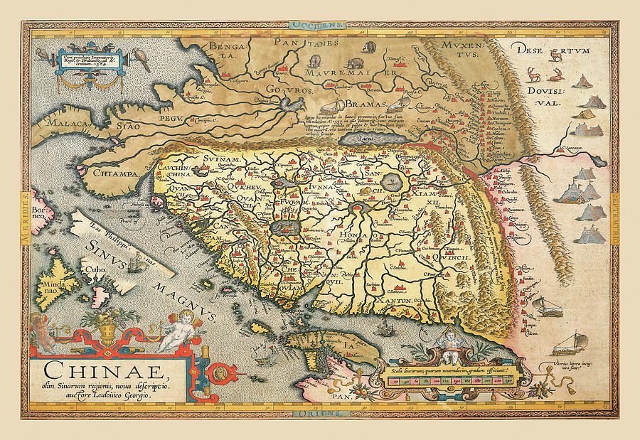 Map of Far East China Painting by A. Ortelius | Pixels