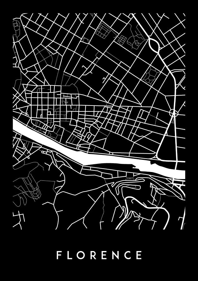 Map of Florence Digital Art by Mike Taylor